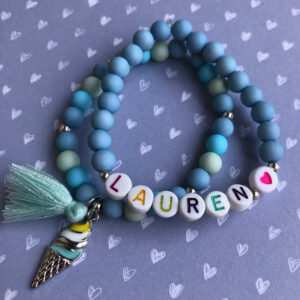 Naam-armbandje blauw