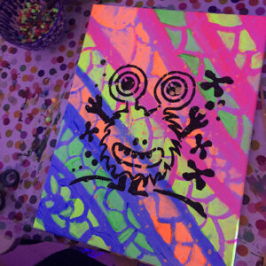 Blacklight-feestje Atelier Artwise Haarlem